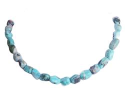 Larimar Edelstein Nugget Kette Halskette Collier blau hellblau